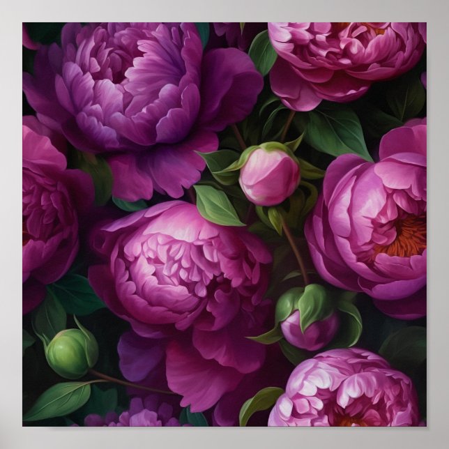 Affiche Peony Floral Art (Devant)