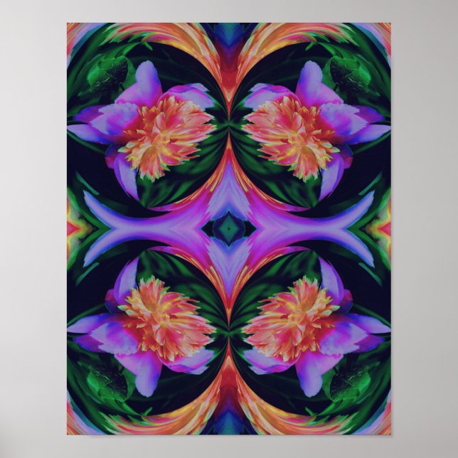Affiche Peony Flower Energy Art Abstrait (Devant)