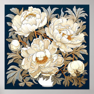Affiche Peony Flowers Art Print