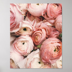 Affiche Peony, imprimé de broussailles, photo de fleurs ro