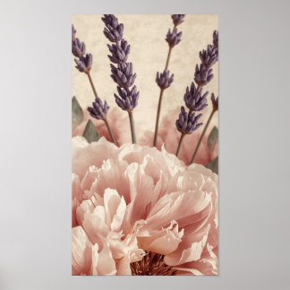 Affiche Peony & Lavender Harmony