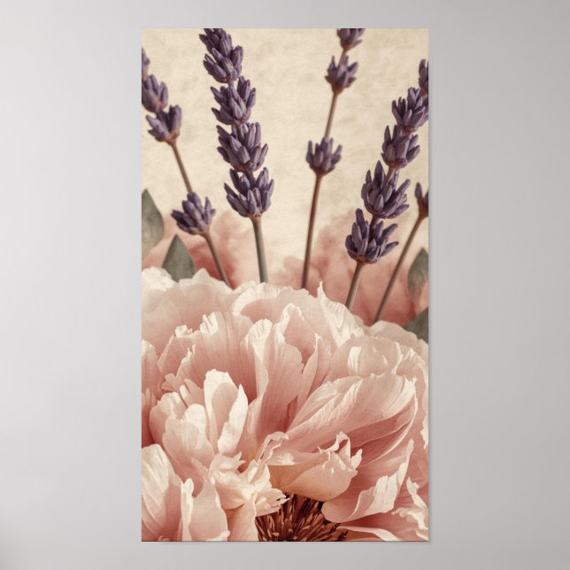 Affiche Peony & Lavender Harmony (Devant)