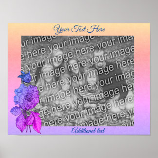 Affiche Peony Rainbow Personnalisé Ajouter Votre Photo