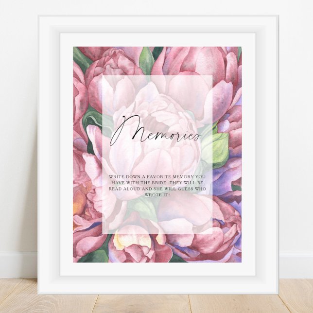 Affiche Peony roses - souvenirs avec la mariée (Créateur téléchargé)
