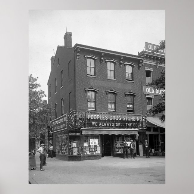 Affiche People Drug Store, années 1920 (Devant)