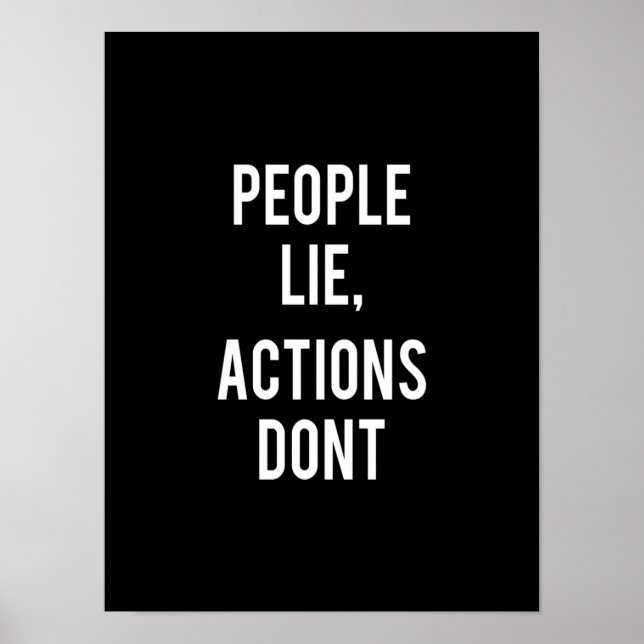 Affiche people lie actions don't (Devant)