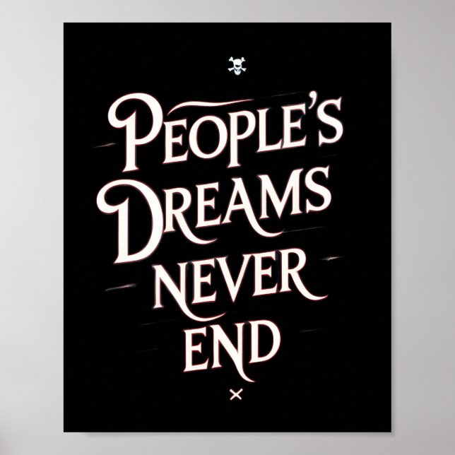 Affiche People’s Dreams Never End – Motivational Anime Quo (Devant)