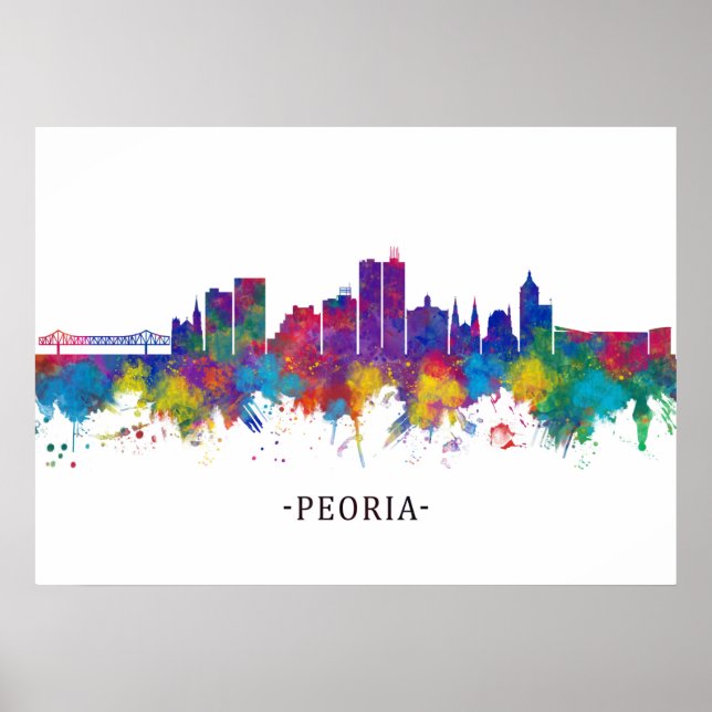 Affiche Peoria Illinois Skyline (Devant)