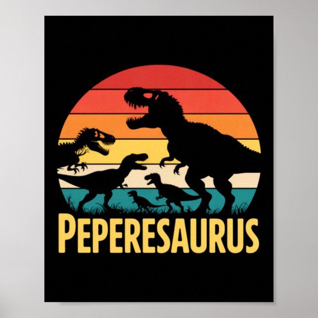 Affiche Peperesaurus T Rex Dinosaure Pepere Saurus Famille (Devant)
