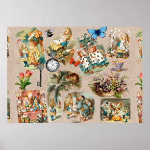 Affiche Pépinière Alice Colorée 1800 Classique Wonderland