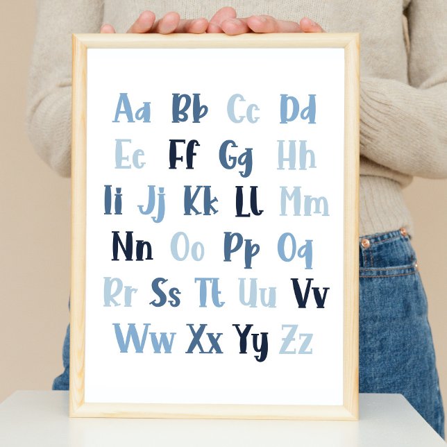 Affiche Pépinière Alphabet Bleu (Créateur téléchargé)
