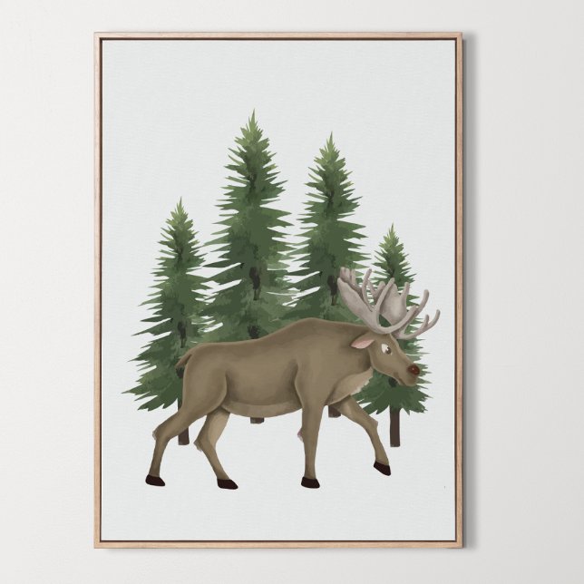 Affiche Pépinière Bois Animaux Oies Mur Art Décor (Nursery Woodland Animal Moose Wall Art Decor, tree, forest
)