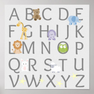 Affiche Pépinière d'alphabet animal