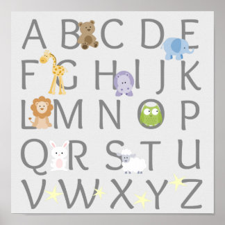 Affiche Pépinière d'alphabet animal