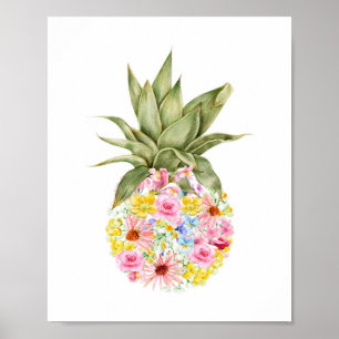 Affiche Pépinière d'ananas aquarelle
