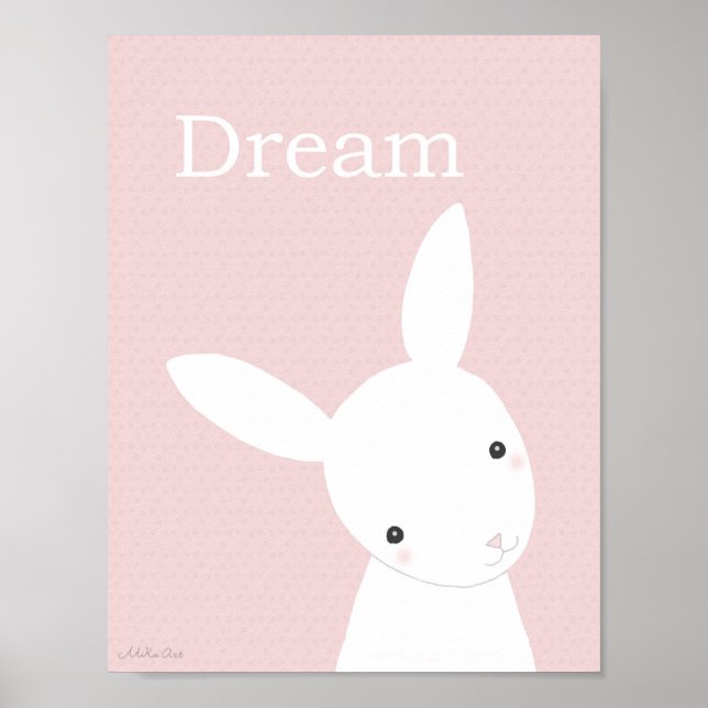 Affiche Pépinière d'art Imprimer chouette lapine fille Pép (Devant)