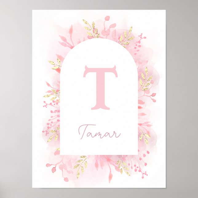 Affiche pépinière de feuillage rose (Devant)