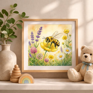 Affiche Pépinière de minuscules insectes abeilles