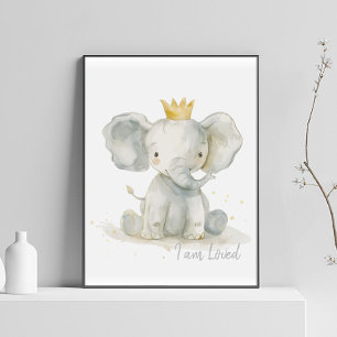 Affiche Pépinière d'éléphants aquarelle