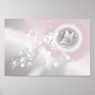 Affiche Pépinière d'Imaginaire floral blanc gris