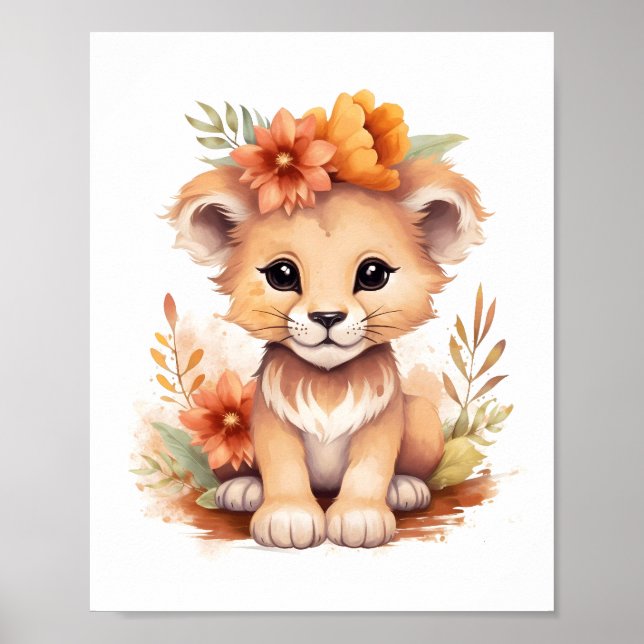 Affiche Pépinière Lion Cub Adorée À La Blossom (Devant)