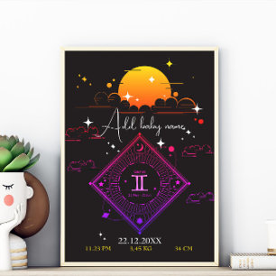 Affiche Pépinière mur art nouveau bébé Nom personnalisé ge