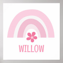 Pépinière personnalisée en arc-en-ciel rose et en 