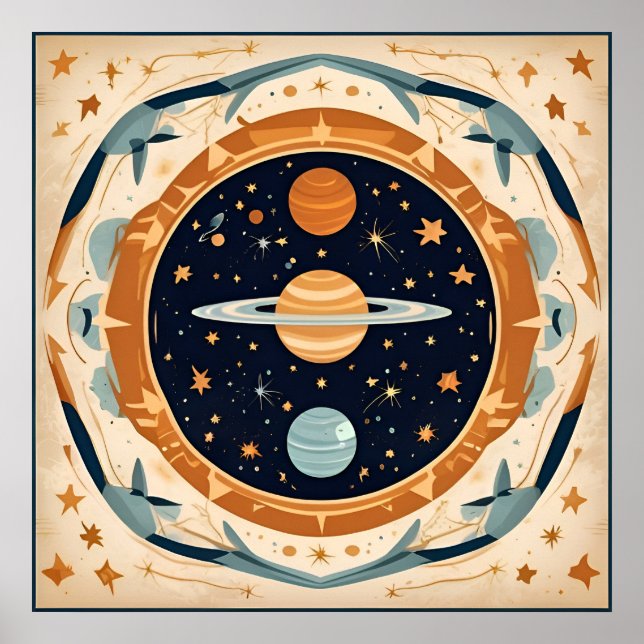 Affiche Pépinière Stellaire Vintage, Espace, Cosmos, Unive (Devant)