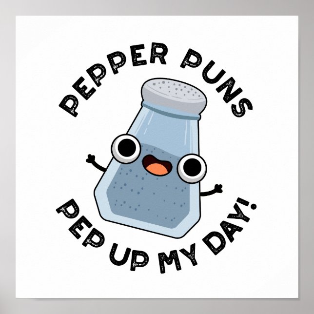 Affiche Pepper Puns Pep Up My Day Funky Food Pun (Devant)