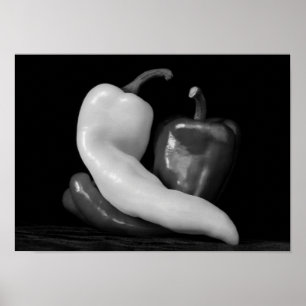 Affiche Peppers in Love Photographie noir et blanc