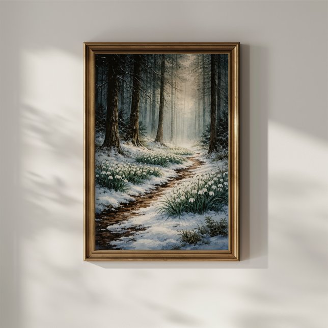 Affiche Perce-neige en forêt hivernale (Créateur téléchargé)