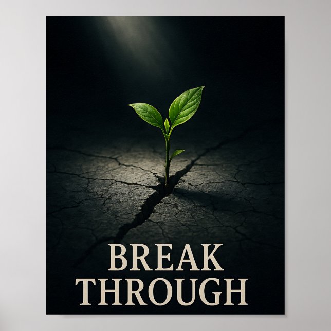 Affiche Percée de la croissance de la plantule de motivati (Devant)