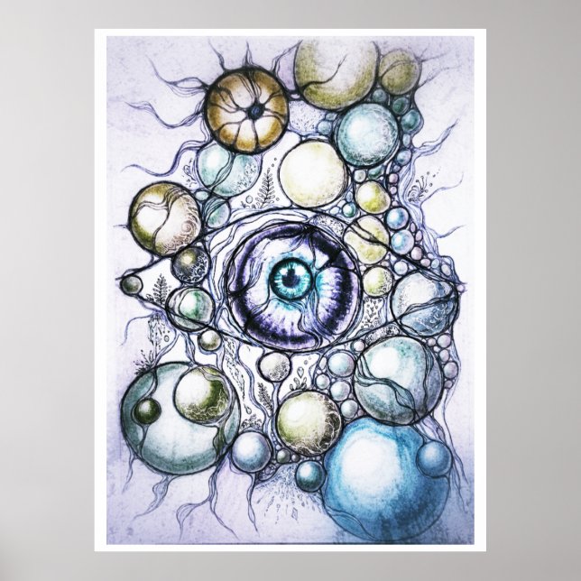 Affiche Perception oculaire neurographique abstraite (Devant)