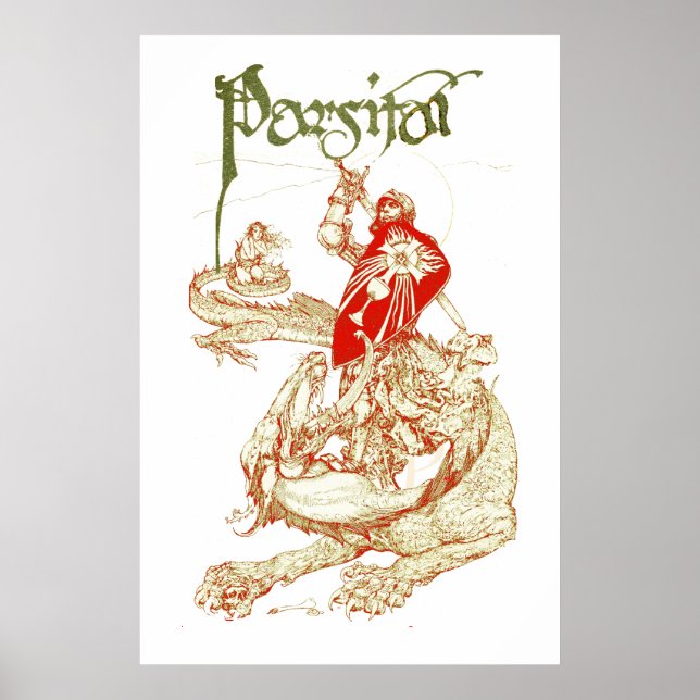 Affiche PERCEVAL COMBAT LE DRAGON,QUÊTE SAINT GRAAL Fantas (Devant)