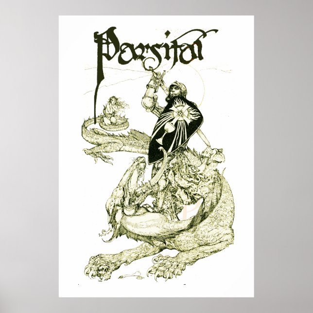 Affiche PERCEVAL COMBATTRE DRAGON, QUEST SAINT-GRAIL Imagi (Devant)