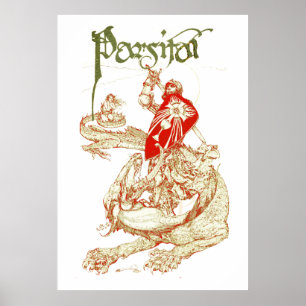 Affiche PERCEVAL DRAGON DE COMBAT, QUÊTE SAINT GRAAL Fanta