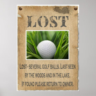 Affiche PERDU - boule de golf
