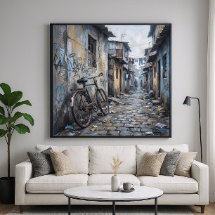 Affiche Perdu - Style d'art pictural urbain grisonnant