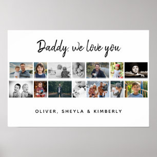 Affiche Père avec la famille des enfants 14 Photo Collage