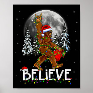 Affiche Père Bigfoot Lumières de Noël Drôle Ceinture Sasqu
