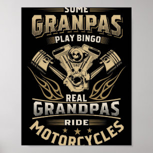 Affiche Père Cadeau Quelques Grandpas Ride Motos