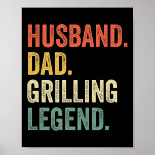 Affiche Père de barbecue à griller Mari drôle Grill Papa L