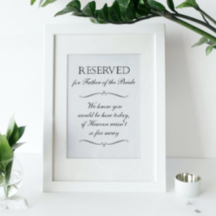 Affiche Père de la mariée Ciel Mémorial Réservé Mariage