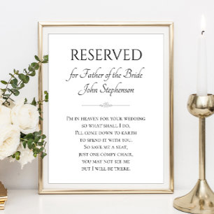 Affiche Père de la mariée Je suis en mémoire de mariage cé
