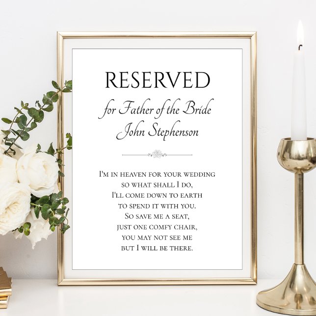 Affiche Père de la mariée Je suis en mémoire de mariage cé (Créateur téléchargé)