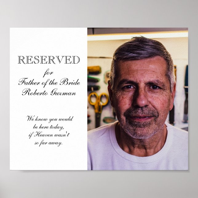 Affiche Père de la mariée Siège mémorial de photo Mariage (Devant)