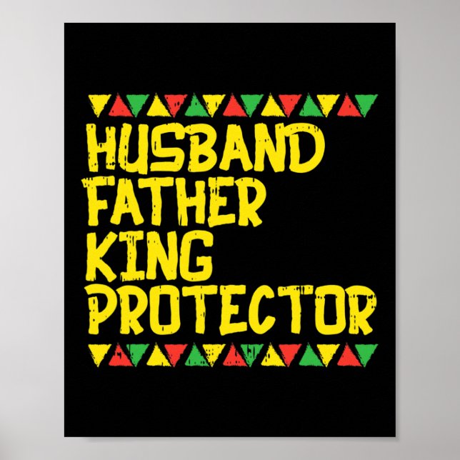 Affiche Père du mari King Protector Kente Noir Africain (Devant)