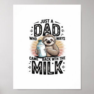 Affiche père et fils avec le lait paresseux design graphiq