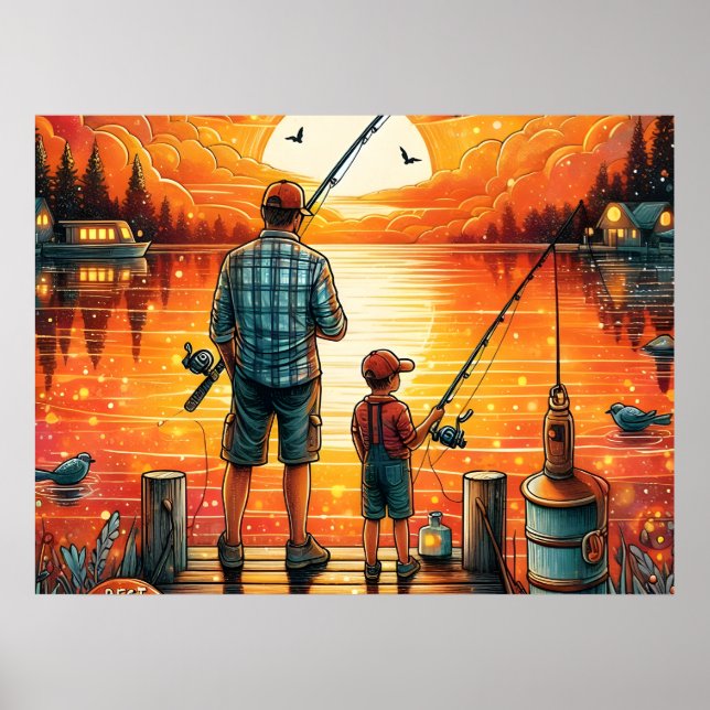 Affiche Père et fils pêchant (Devant)