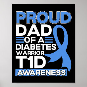 Affiche Père Fière D'Un Guerrier Du Diabète T1D Type De Se